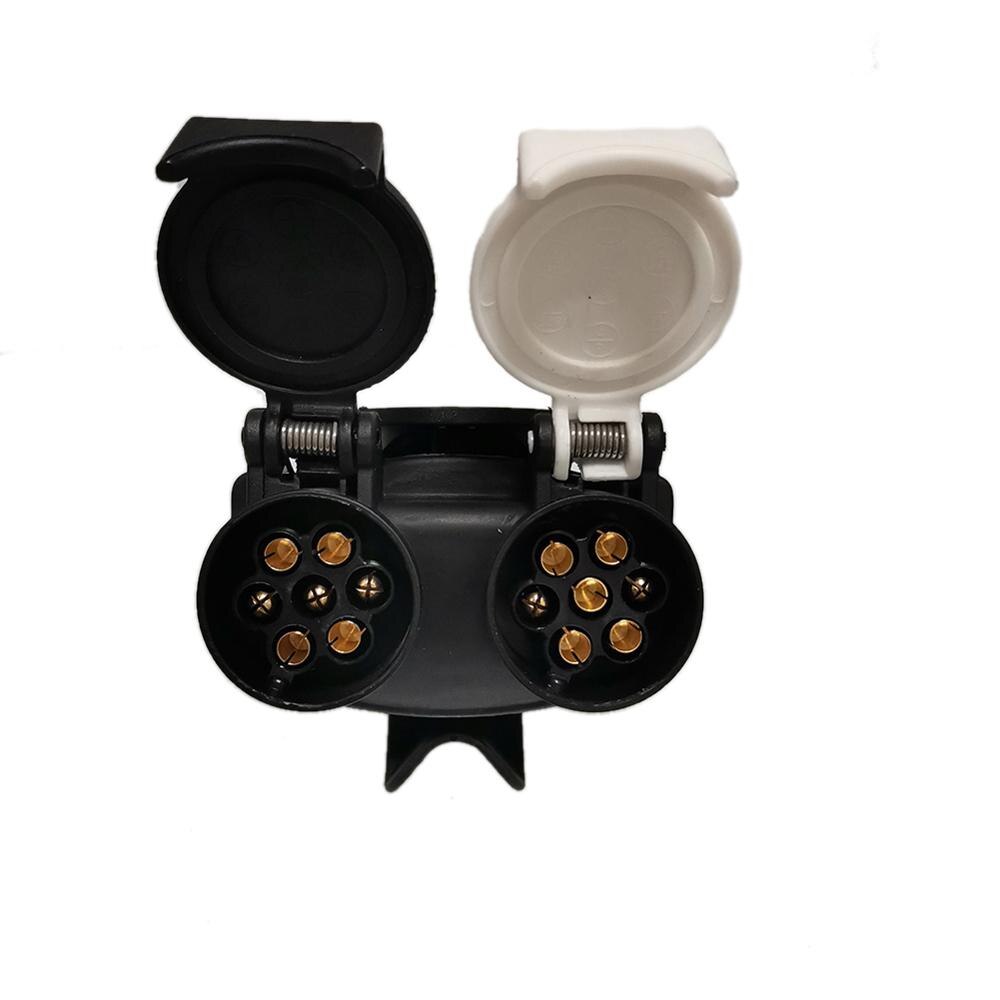 13 Pin Naar 7 Pin Dubbele Kop Connector Rv Trailer Power Connector Plug Socket Connector Waterdichte Conversie Adapter