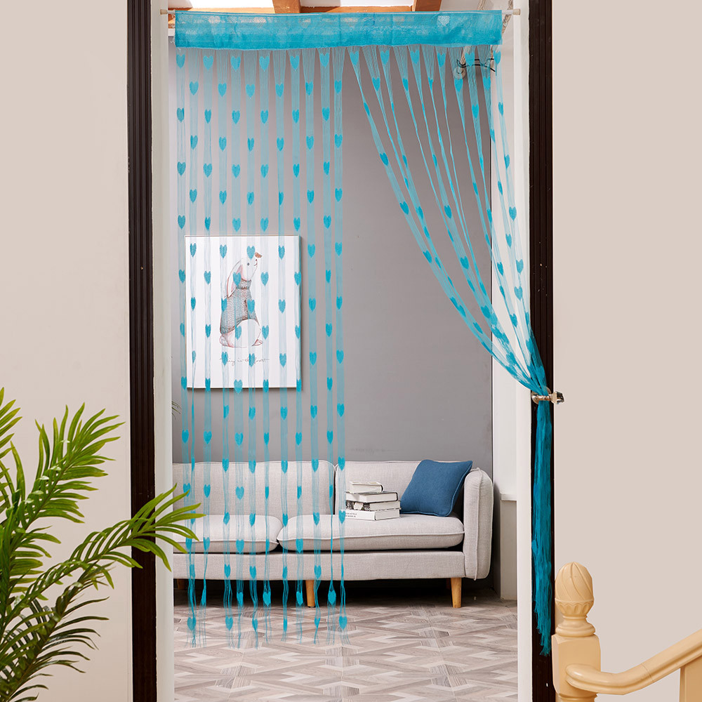 Europäischen Und Amerikanischen Stil String Vorhang Shiny Quaste Linie Vorhänge Für Wohnzimmer Küche Fenster Tür Teiler 50cm x 200cm: Sky blue