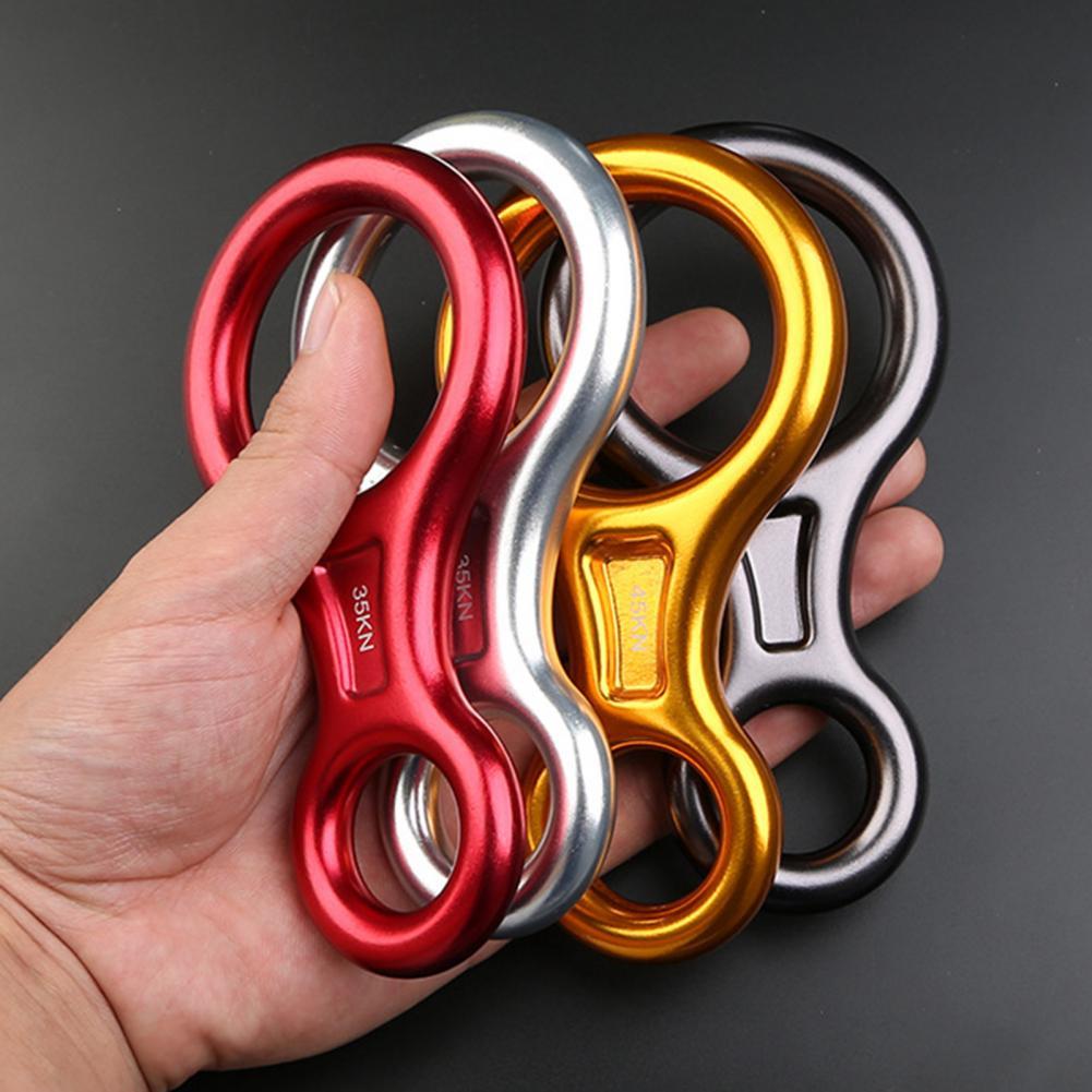 Descender Rappelling Belay Device Carabiner Aluminum Alloy Safe Practical 8-shape Aluminum Alloy Figure Descender