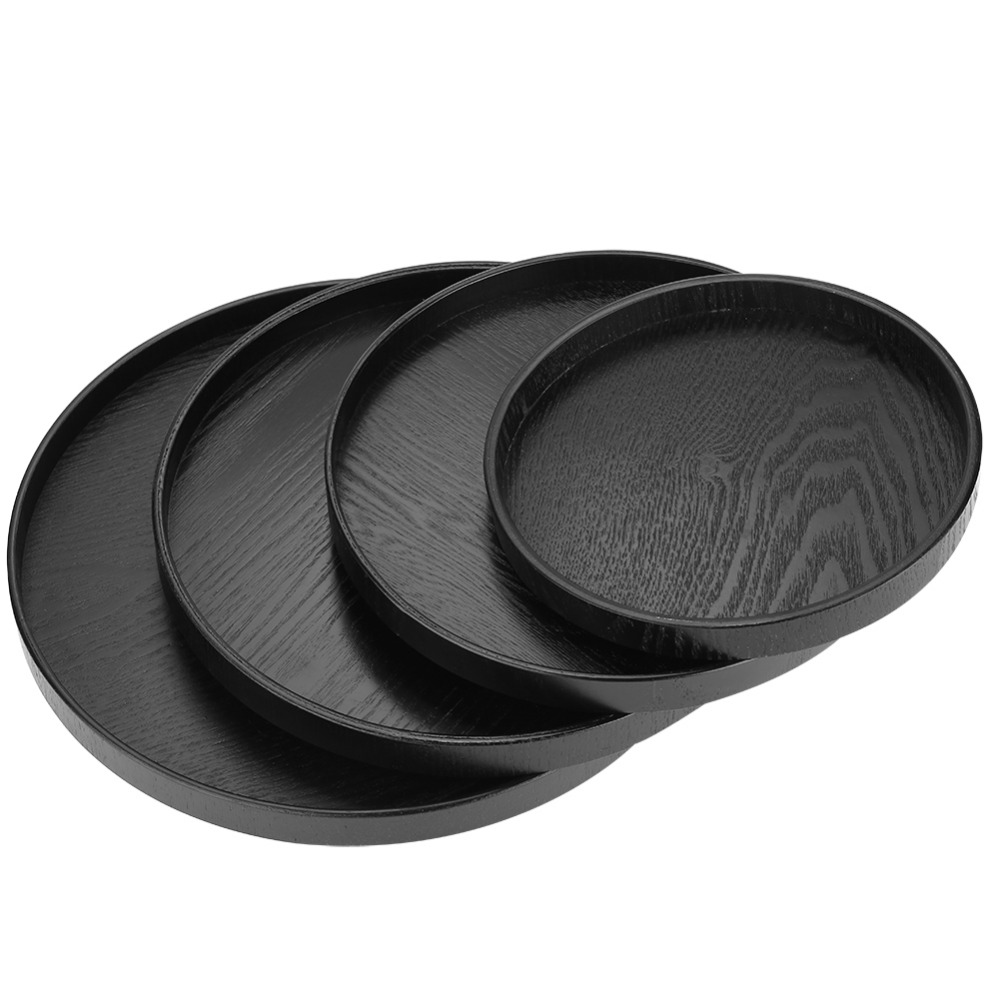 Bandeja redonda de madera maciza para mesa de té, bandeja Rectangular de bambú tradicional de Kung Fu para aperitivos, comidas y té chino
