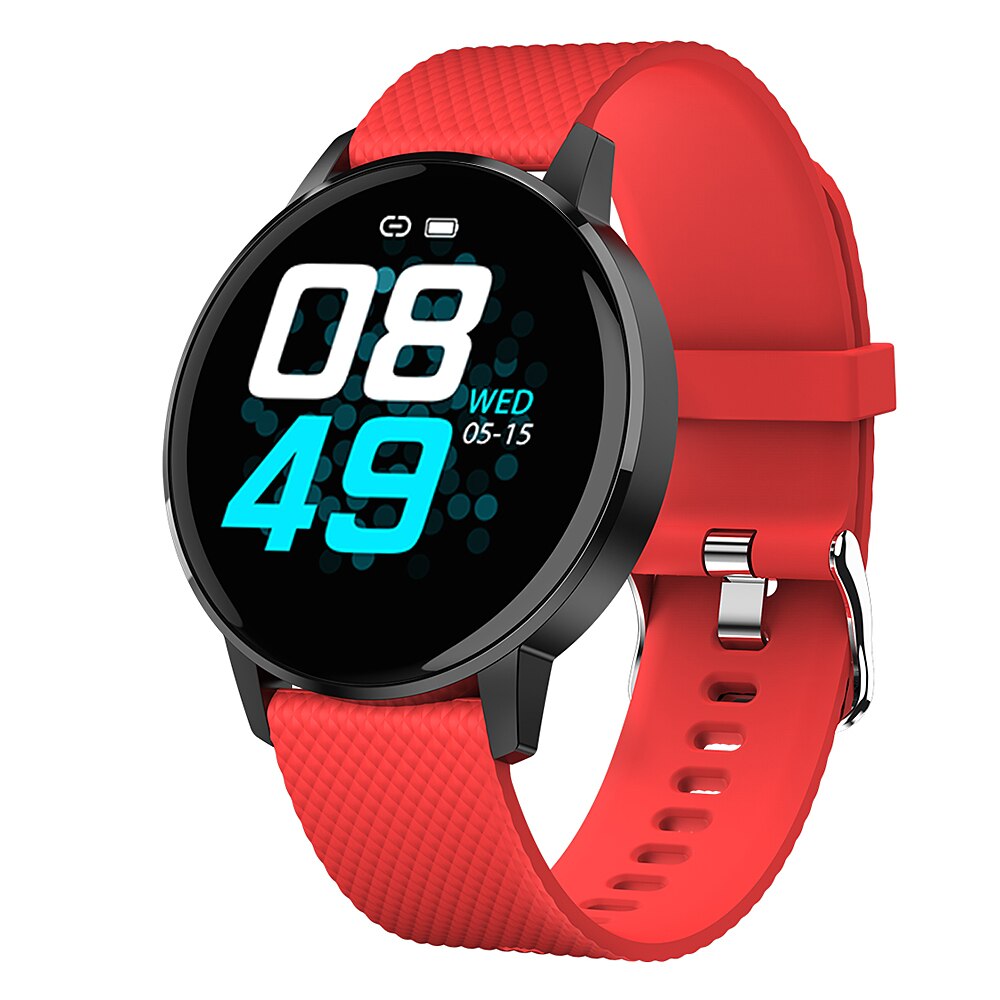 Heart Rate Sport Pedometer Smart Bracelet IP67 Waterproof Fitness Watch Smart Walking Pedometer Blood Pressure Monitor Wristband: Red