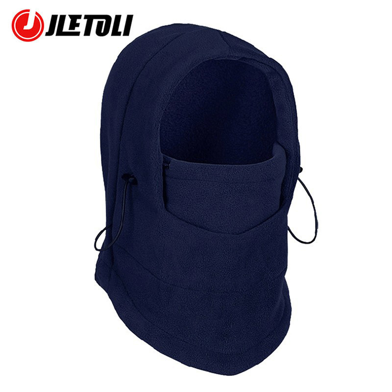Jetoli-mascarilla térmica de forro polar para ciclismo, máscara de invierno para entrenamiento de esquí, a prueba de viento, al aire libre para bicicleta, gruesa, deportiva: navy