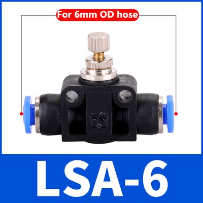 Pneumatik Luft Drossel Ventil Geschwindigkeit Control Schnell Schlauch Rohr Wasser Fitting Anschluss Pneumatische Fittings Einstellen 4mm 6mm 8mm 10mm: LSA-6