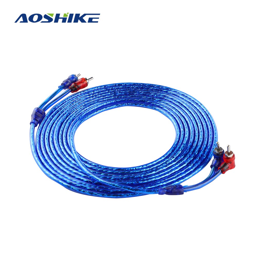 Amplificateur Audio de voiture 5M 2 RCA à 2 RCA, câble tressé en cuivre pur, ligne de fil pour système Hi-Fi numérique stéréo pour Home cinéma