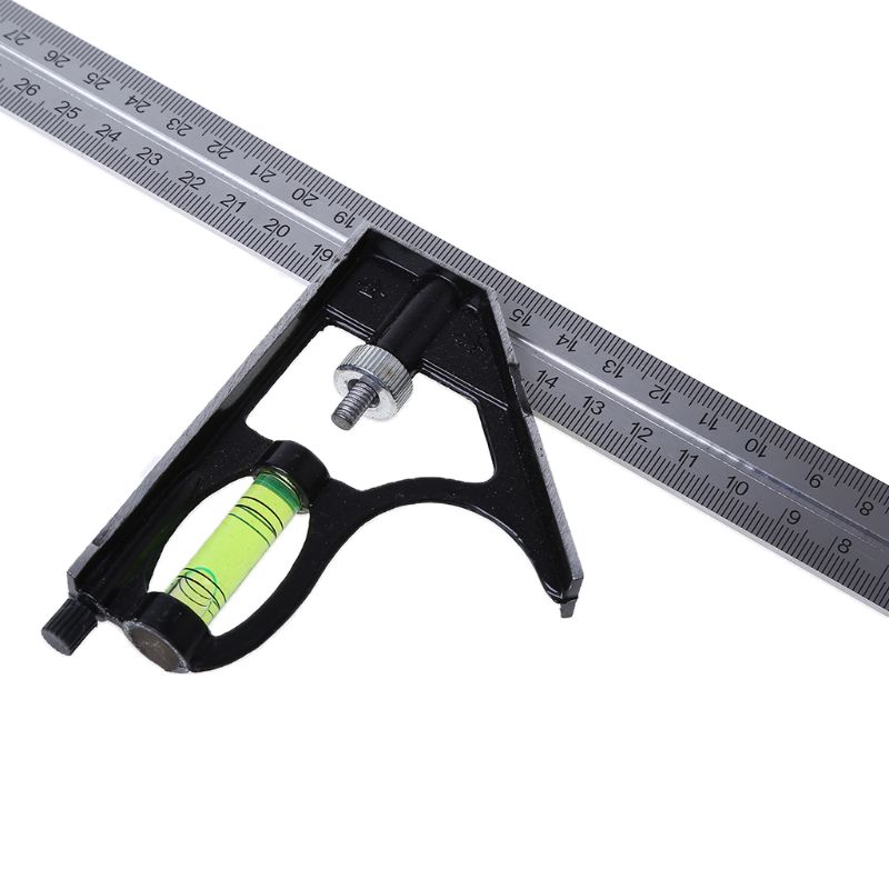 300mm Stainless Steel Adjustable Sliding Angle Square Ruler Level Measuring Tool