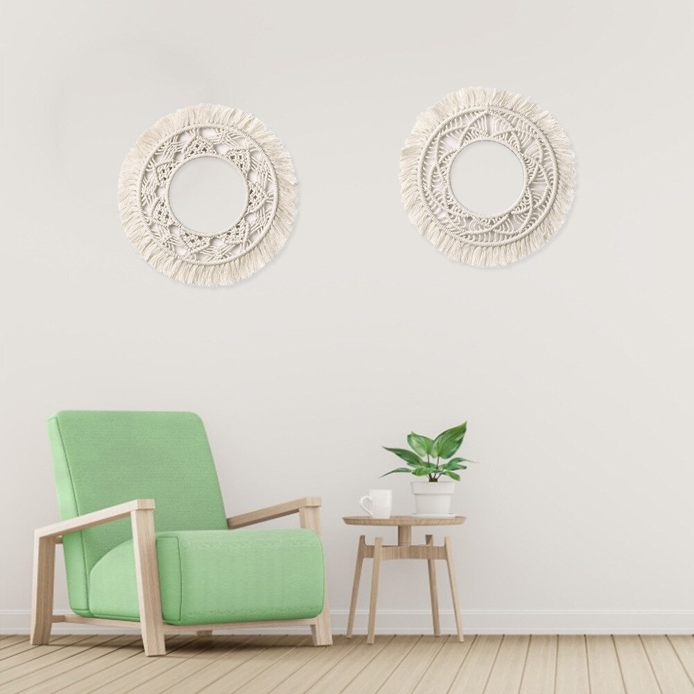 Boheme stil rund gobelin væghængende baggrund indretning hånd strikning nation vind chic ornamenter