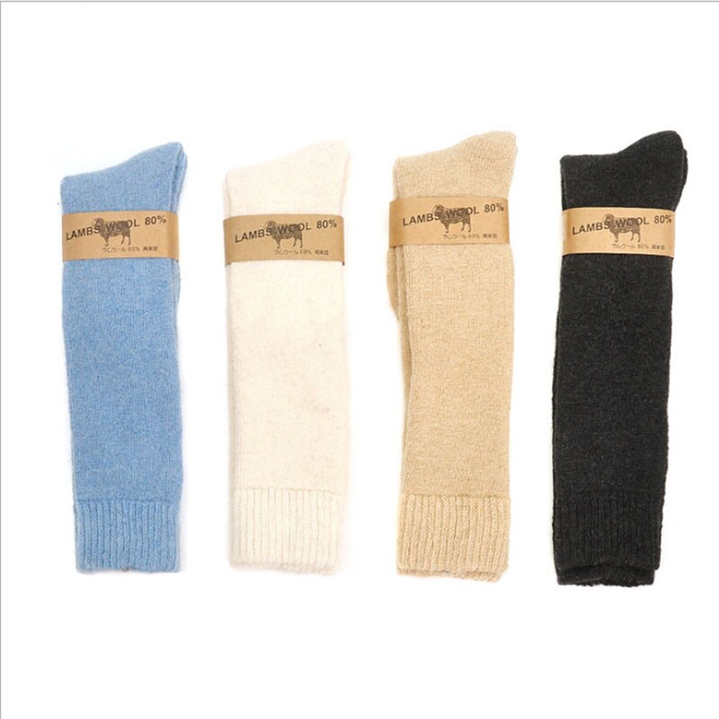 Calcetines cálidos para niños y bebés, medias gruesas de lana térmica para la nieve, invierno, de tubo largo
