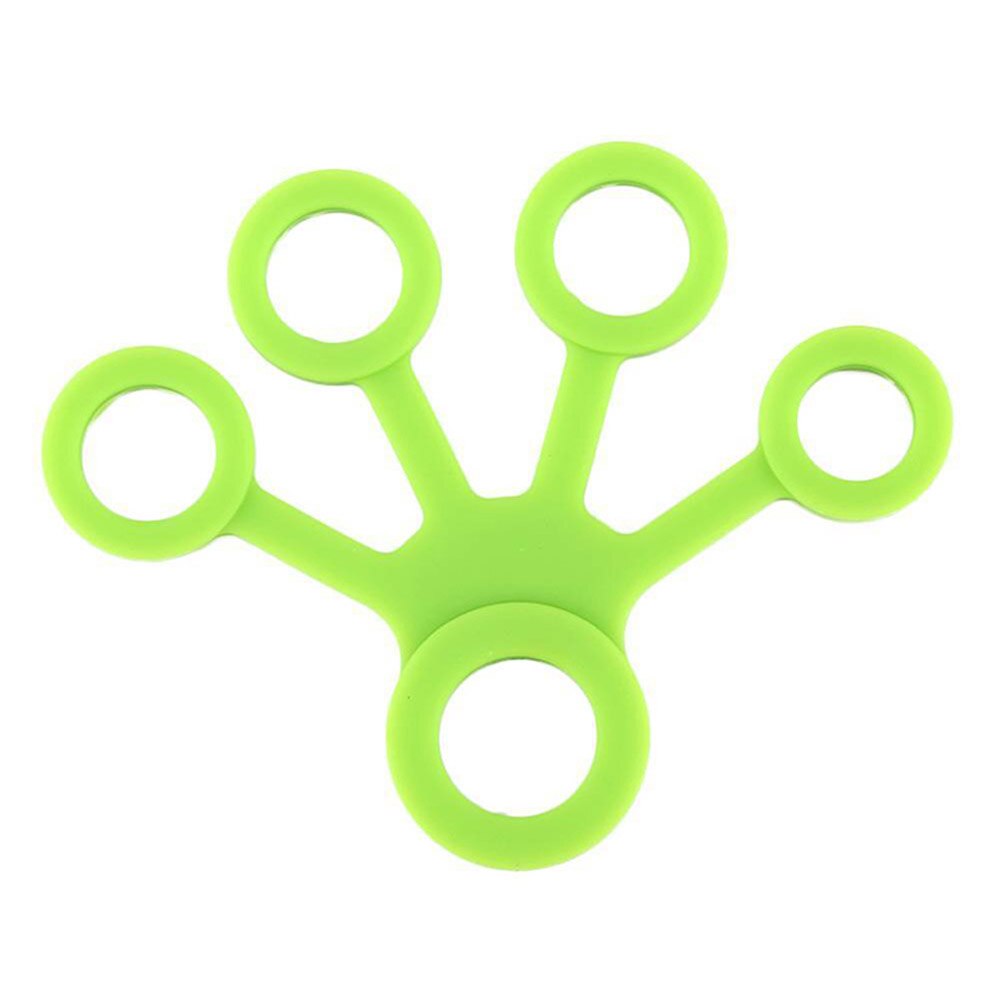 Finger Hand Grip Strengthener Silicone Hand Resistance Band Strength Trainer Fingers Exerciser ZJ55: Green