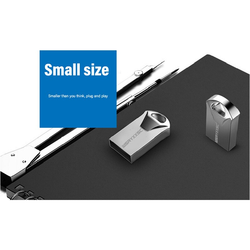 Wsryxxsc super mini usb flash drive metallo impermeabile flash drive 64gb 32gb 16gb 8gb 4gb ad alta velocità usb flash con adattatore libero