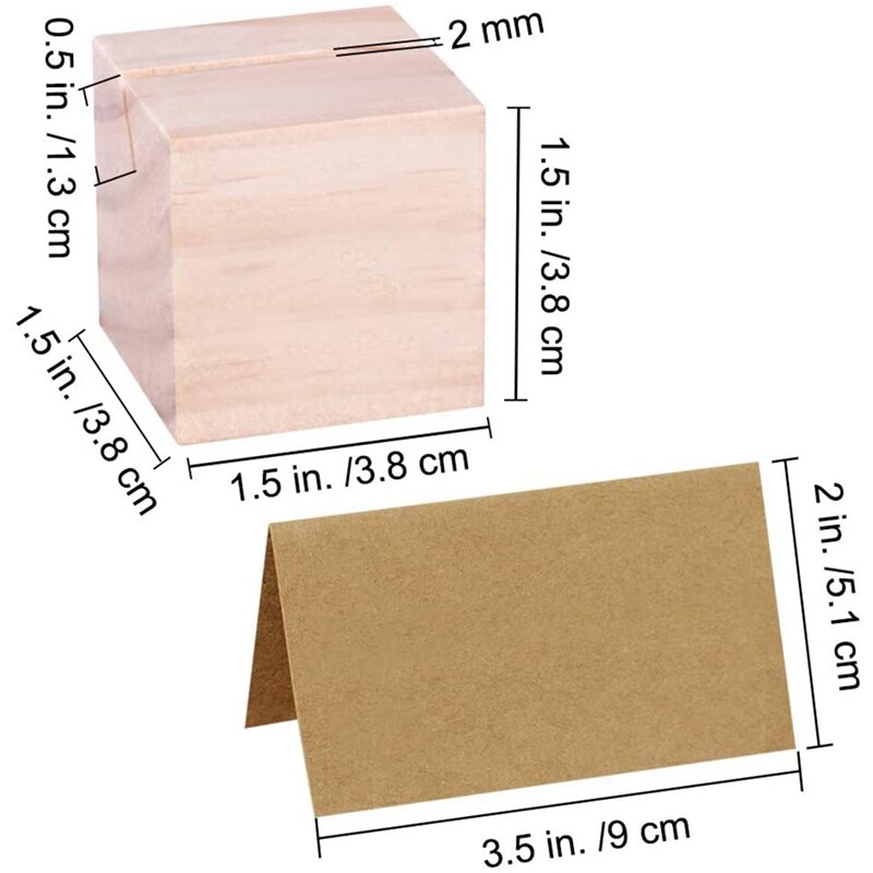 12 Stück Tischkartenhalter Aus Massivem Buchenholz – Natürliche Holzständer Für Menüs, Fotos & Platzkarten, 10x3x2 Cm