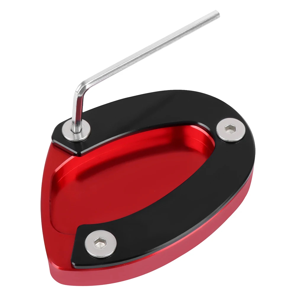 Motorcycle CNC Kickstand Extension Pad Voor Street Triple 765 765 S 765R 765RS R675 675 675RX Voet Zijstandaard Extension plaat: Rood