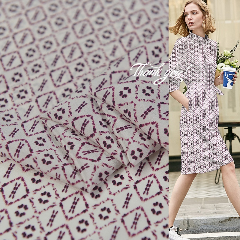 100cm*135cm Natural Silk CDC Fabric Dress Gown Material Characters