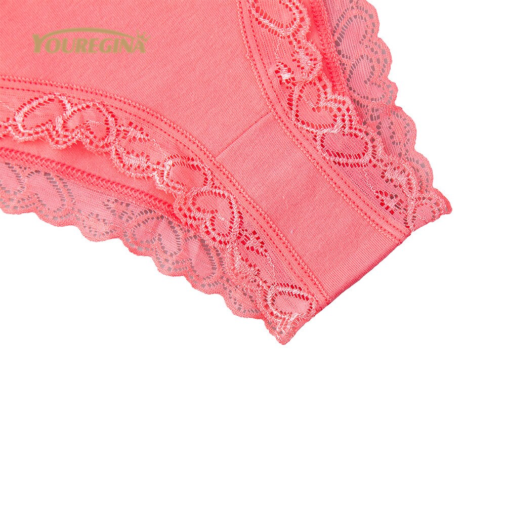 YOUREGINA Sexy Solid Pure Bowknot Underwear Women's Panties Lace Cotton Ladies Briefs Lingerie Intimates s 6pcs/lot M L XL XXL