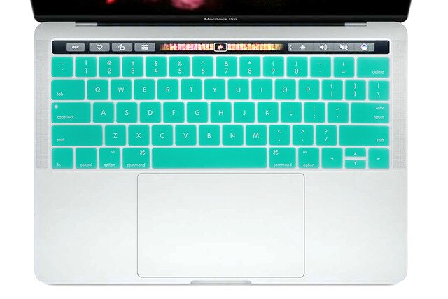 Silicone Keyboard cover Protector for MacBook Pro with Touch Bar Version / Model A1706 A1707 A1989 A1990 13 15: whiteblue