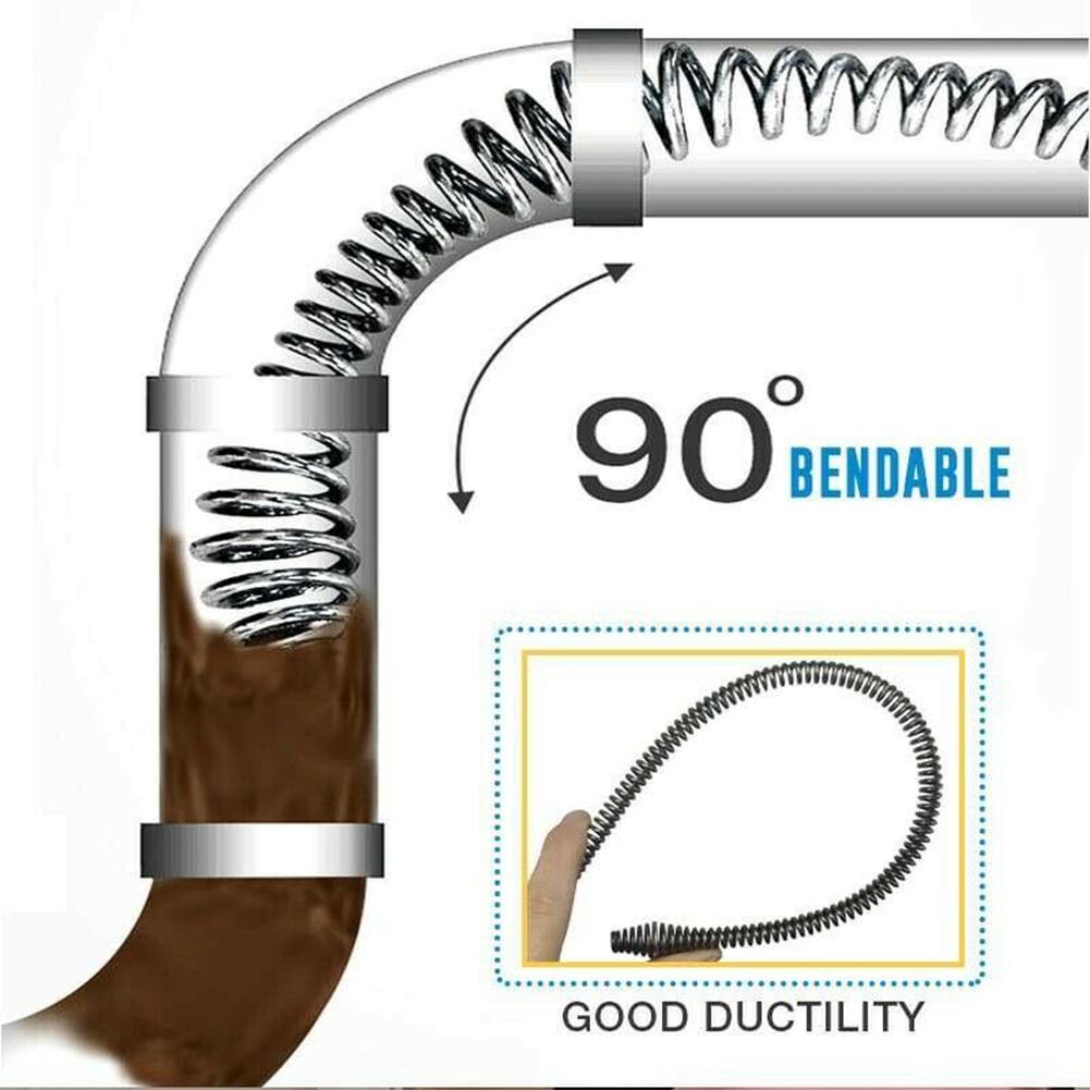1M Pipe Spring Dredge Sewer Dredge Spring Electric Drill Drain Cleaners Machine Extension Sewer Dredger Spring With Connectors