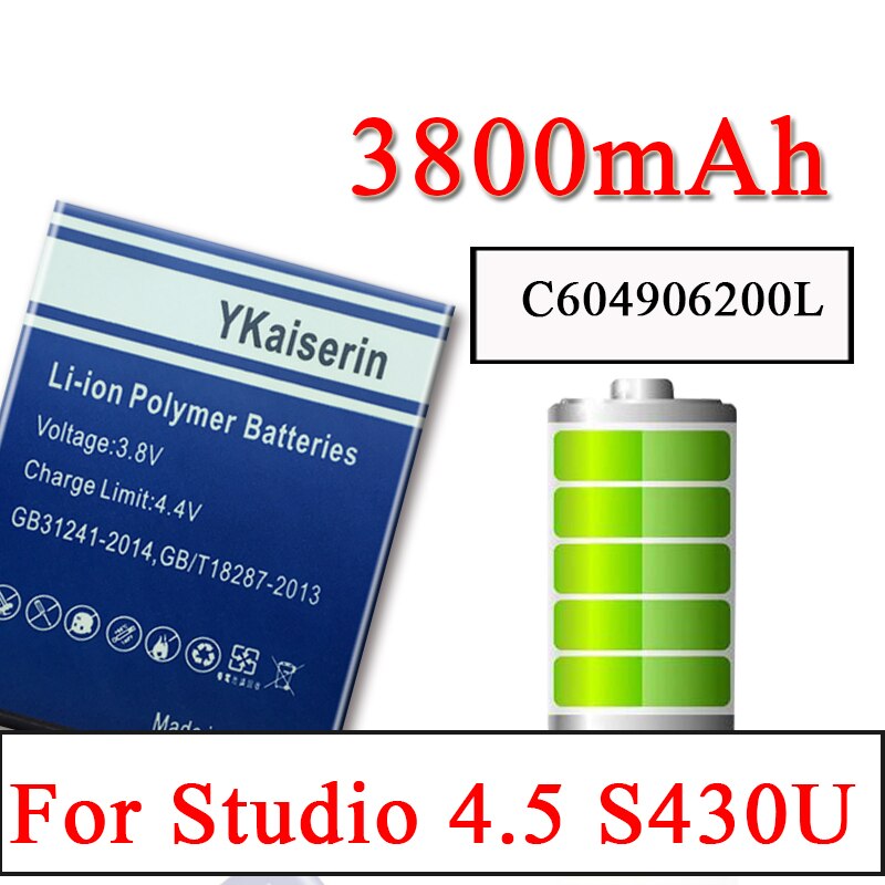 Batería Para BLU Studio 5,0/5,0 S D570 D-570 D570A D572A Y530Q D530 D530A/BLU Studio 6,0 HD D650a D650i/deporte 4,5 S430U: C604906200L