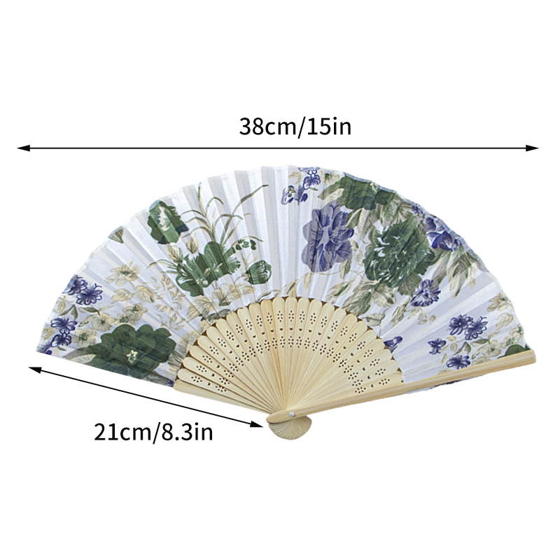 Abanico de mano plegable de seda Vintage, abanico personalizado antiguo de bambú, abanicos de utilería de baile femenino de estilo chino, decoración portátil grabada a mano
