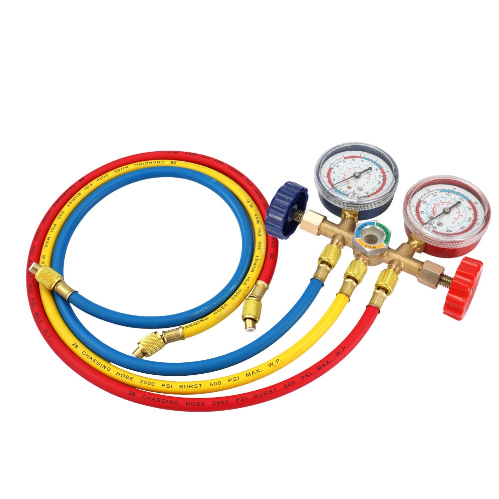 CT-536 Airconditioning Manometer Koelmiddel Manometer Set met Slang en Haak voor R12 R22 R404A R134A