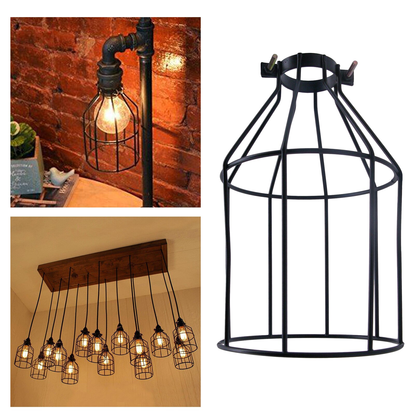 Wire Frame Pendant Light Loft Ceiling Lamp Shade Home Decor Lamp Covers Home Bar Hotel Decor Accessory