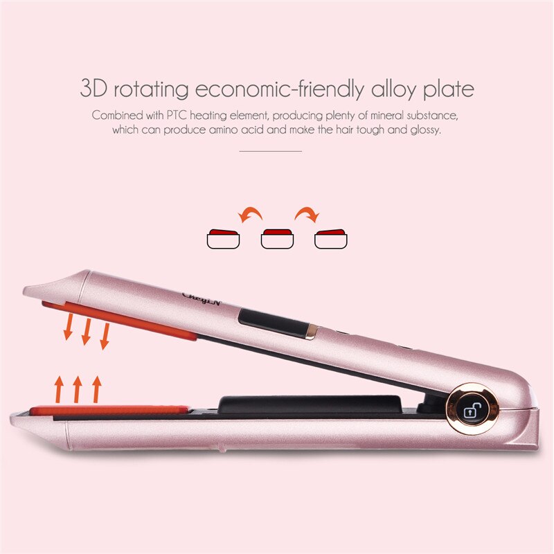 CkeyiN Ceramic Hair Straightener Rechargeable Flat Iron Wireless USB Rechargeable Hair Curling Iron Cordless Hair iron Styling