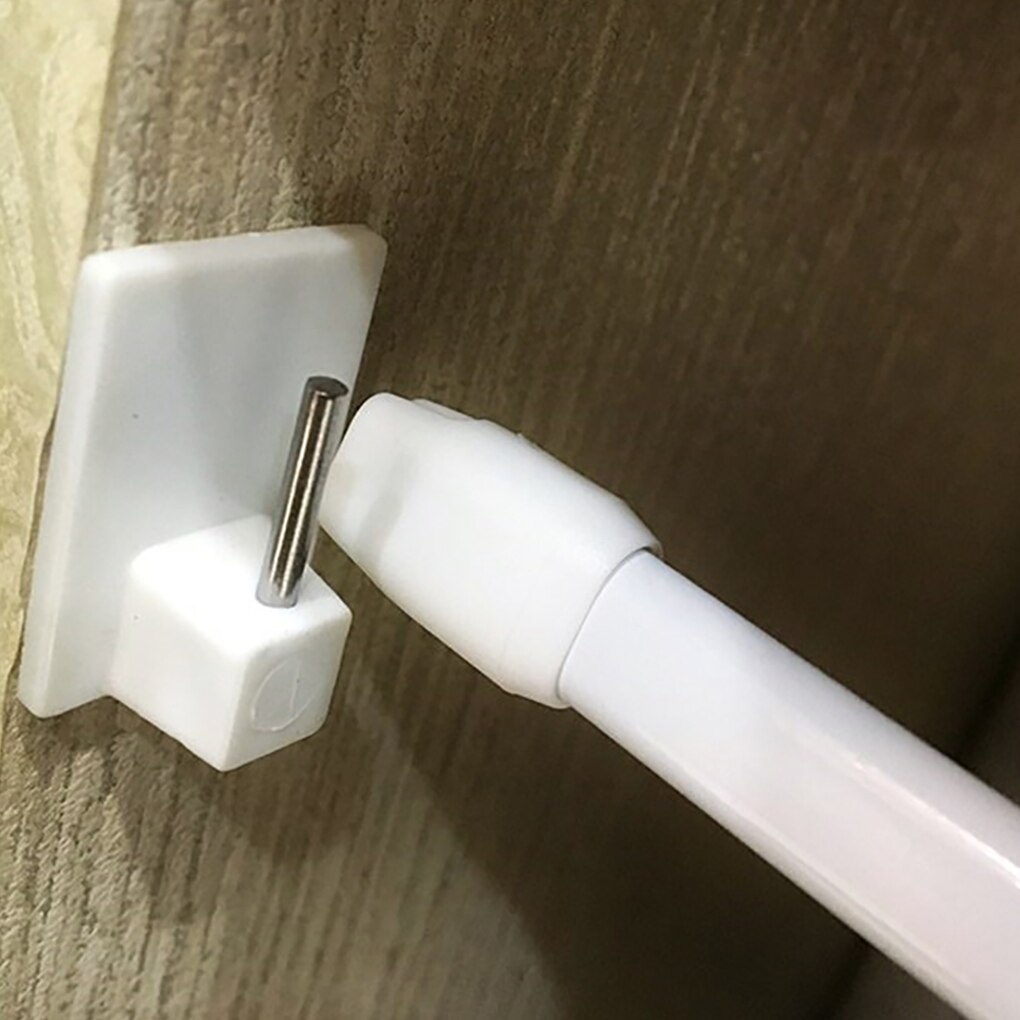 Spring Tension Rod Extendable Curtain Rod Adjustable Firm Bathroom Rod Self-adhesive Cupboard Rod