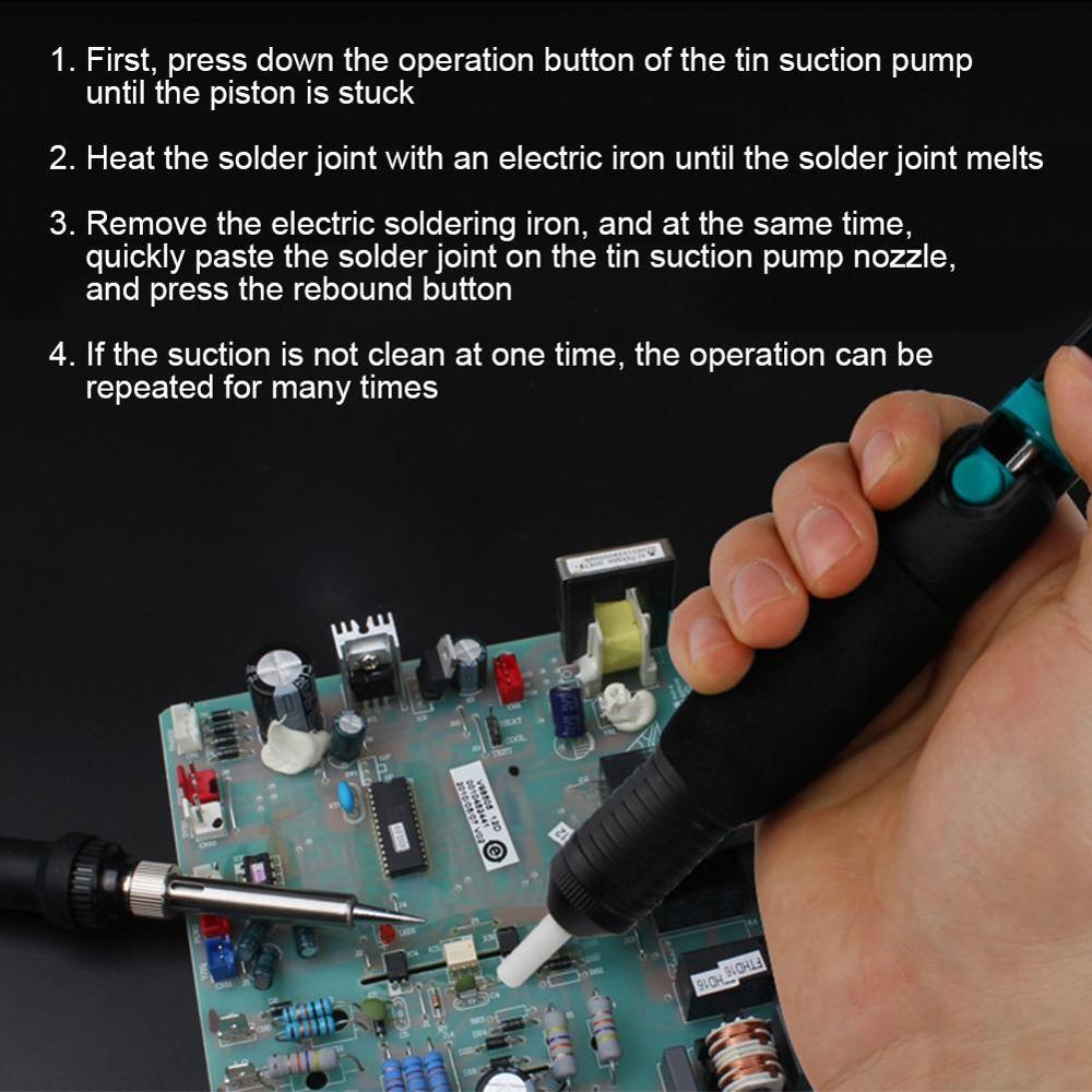 Kunststof krachtige desoldeerpomp zuignap tin vacuüm ijzer verwijdering laszuiger soldeer handpistool desoldeer soldeerbout  q3 r 0