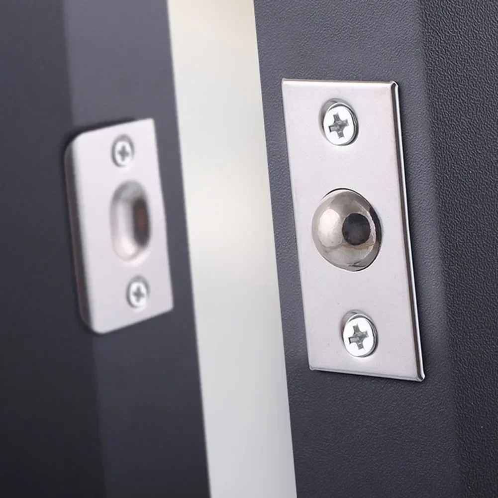 Door Catch Stainless Steel Adjustable Roller Ball Door Spring Catch Lock Internal Latch Set Closet Door Ball Catch