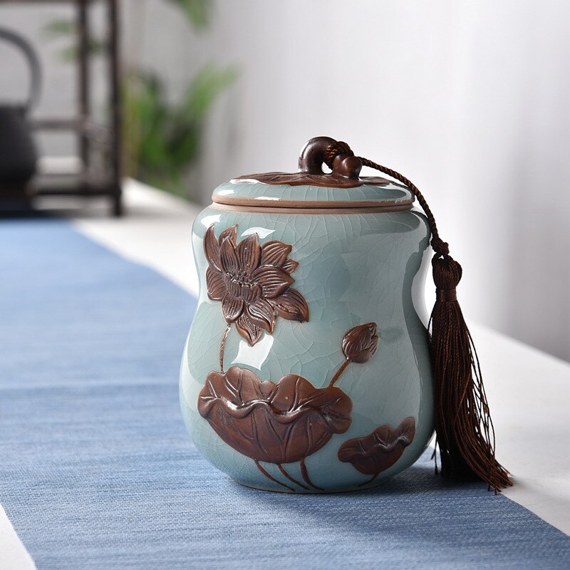 Theecontainer keramische verzegelde blikken voedselpot kruiden suikerpot huishoudelijke thee koffie opslagflessen en potten