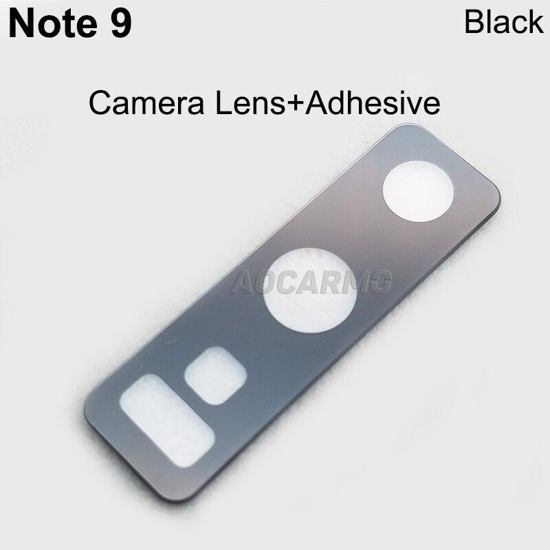 Aocarmo Rear Back Camera Lens Glass Ring Cover With Frame Adhesive For Samsung Galaxy Note 9 6.4" Replacement: Without Frame Black