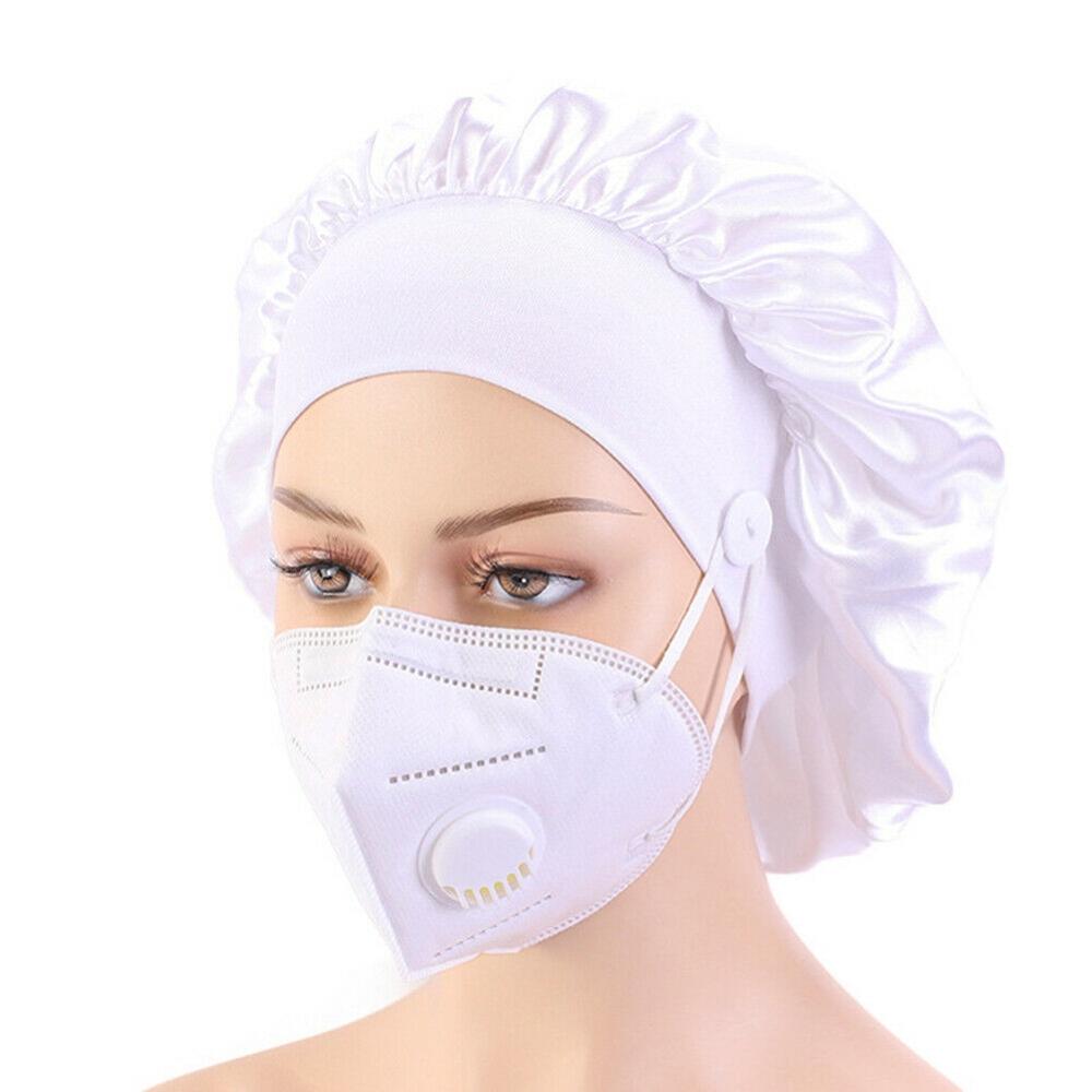 Surgicals Caps Scrub Bouffant Hoed Arts Verpleegkundige Chirurgen Cap Gestreepte Sanwood Ronde Cap Dames Mode Accessoires Beanie: T  White