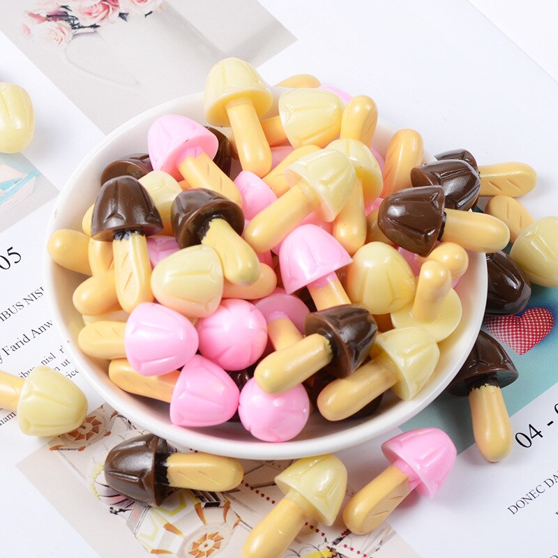 6 Stks/partij Mini Kawaii Paddestoel Chocolade Miniatuur Poppenhuis Keuken Decoratie