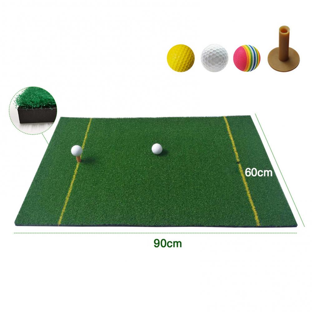 60cm x 90cm Indoor Golf Practice Hitting Mat Faux Turf Grass Pad with Dual Line golf simulator Golf Training Aids