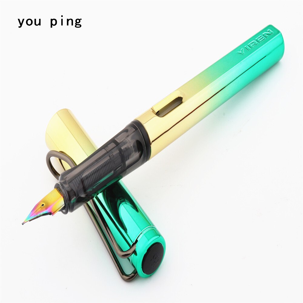 Pluma estilográfica de , suministros de papelería escolar para estudiantes, 410 colores brillantes, para oficina, novedad: A