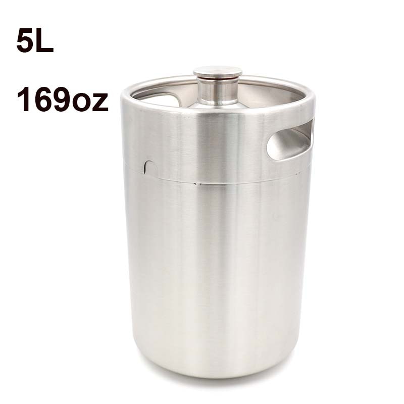 5L 169oz Mini Beer Keg 304SS Stainless Growler