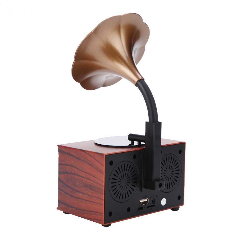 AS80 Retro Horn Speaker Bluetooth-compatible Wireless Stereo Loudspeaker with TF Card AUX Line