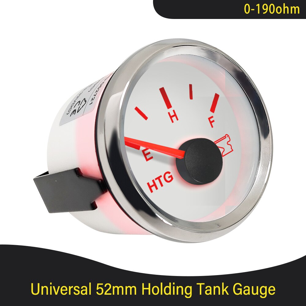 52mm marineholding tank niveaumåler 0-190 ohm 240-33 ohm signal vandtæt båd spildevandsmåler sort vand htg måler