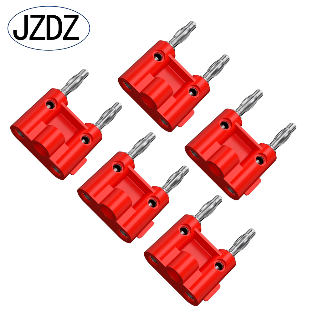 JZDZ 5 stks Dubbele Rij 4mm Banaanstekker Connector Luidspreker Versterker Plug Jack Twin Banaan Terminal Paar Adapter J.10045