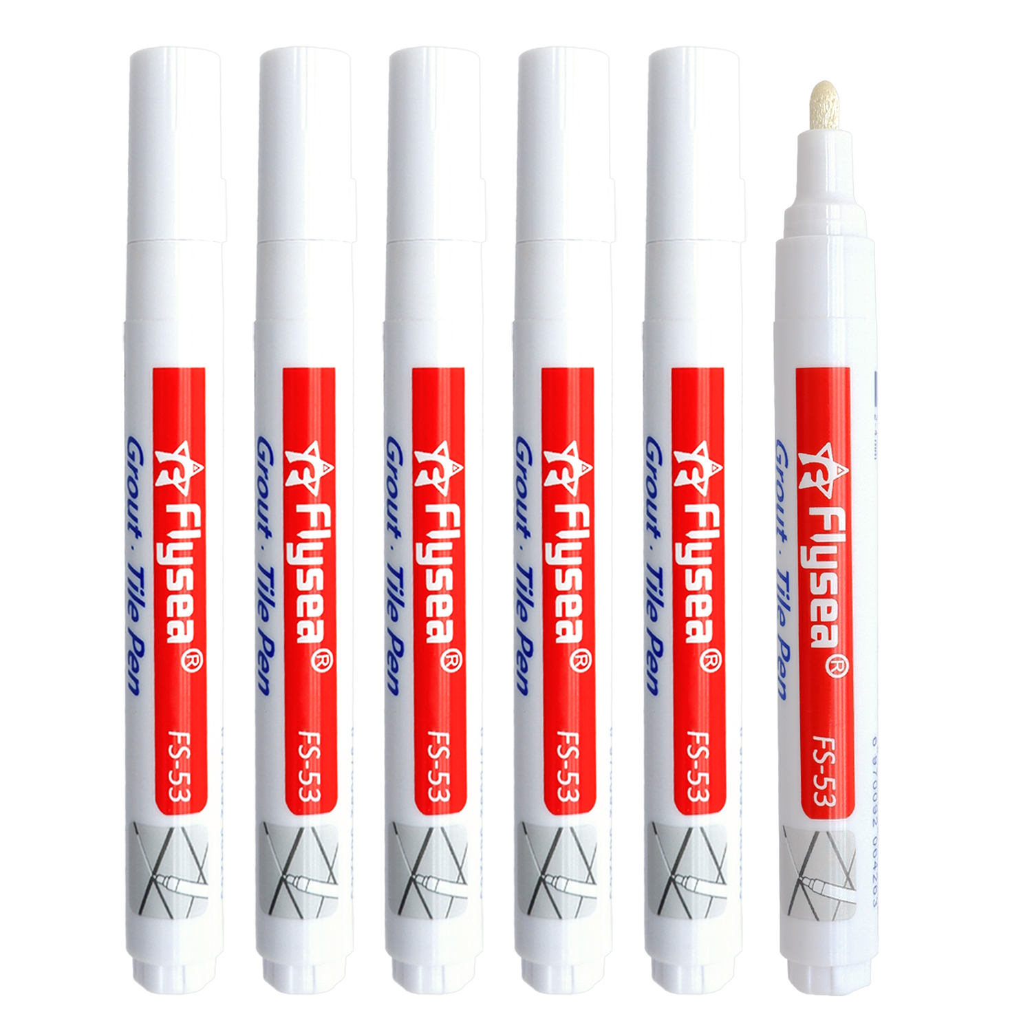 Fugenstift, wasserfester Fliesenmarker, Wandnahtstift, für Fliesen, Boden, Badezimmer, Dekontamination, Nahtreparatur (schwarz, weiß, beige): WHITE