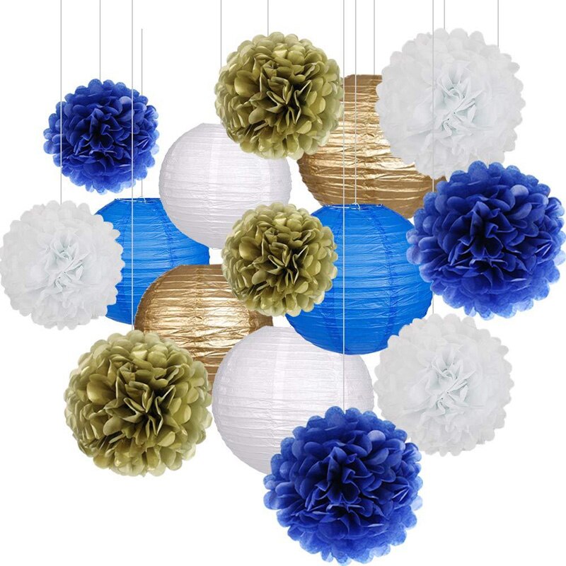 DIY Baby Shower Festival Party Supplies Wedding Birthday Tissue Paper Pom-poms Flower Ball Lanterns Set Decoration