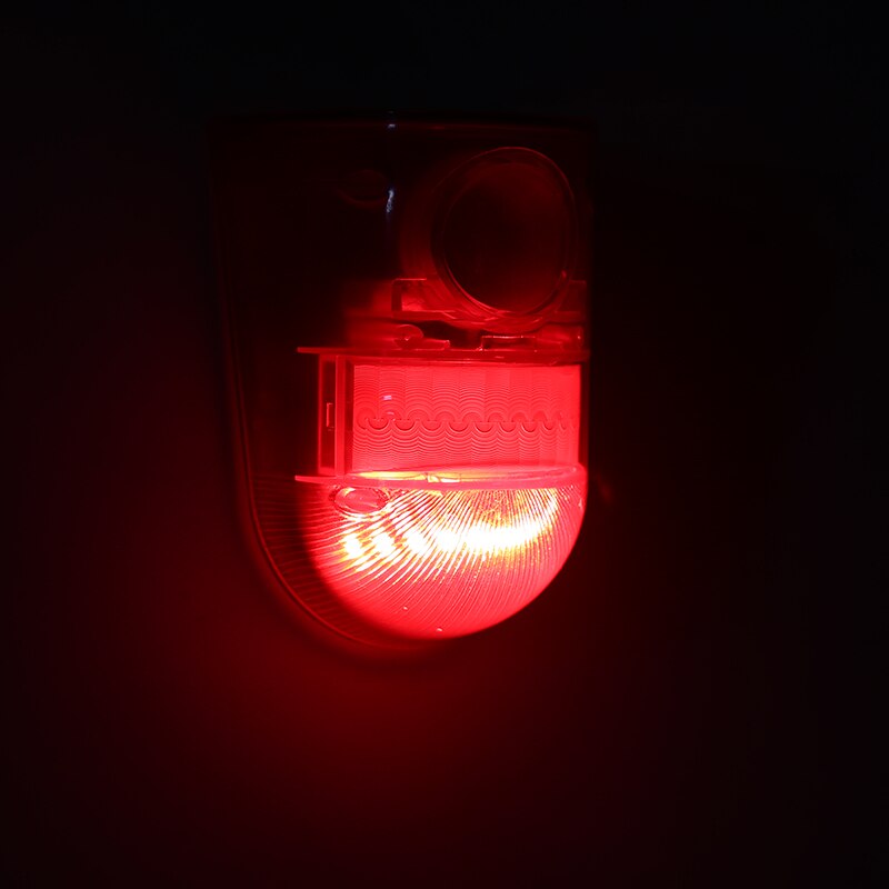Led solenergi vattentät blixt varning varning ljud och ljus larm 110db decibel ljus larm för gårdar villor fruktträdgårdar