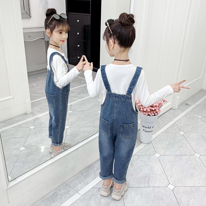 freundlicher Jeans Insgesamt für Mädchen Denim Gurt Gesamt Neue Frühling Herbst freundlicher Baumwolle Hosenträger Hosen