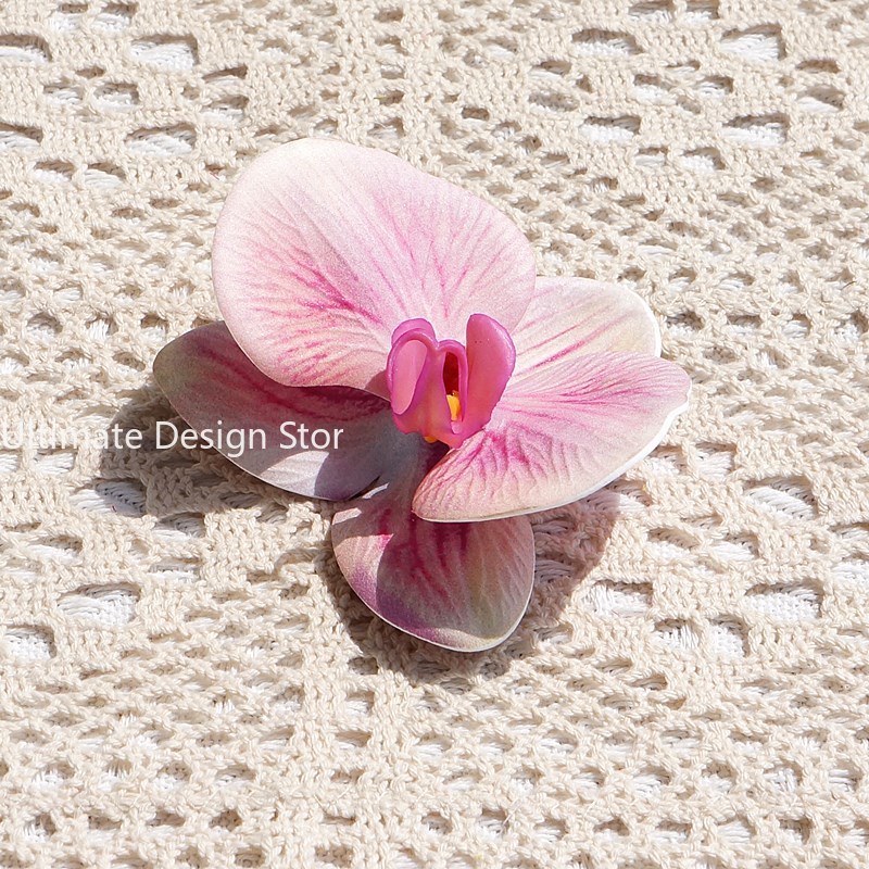 Accesorios para el cabello de novia con orquídeas de algodón y silicona impresos en 3D, recuerdos de boda elegantes, decoraciones de: LIGHT BLUE