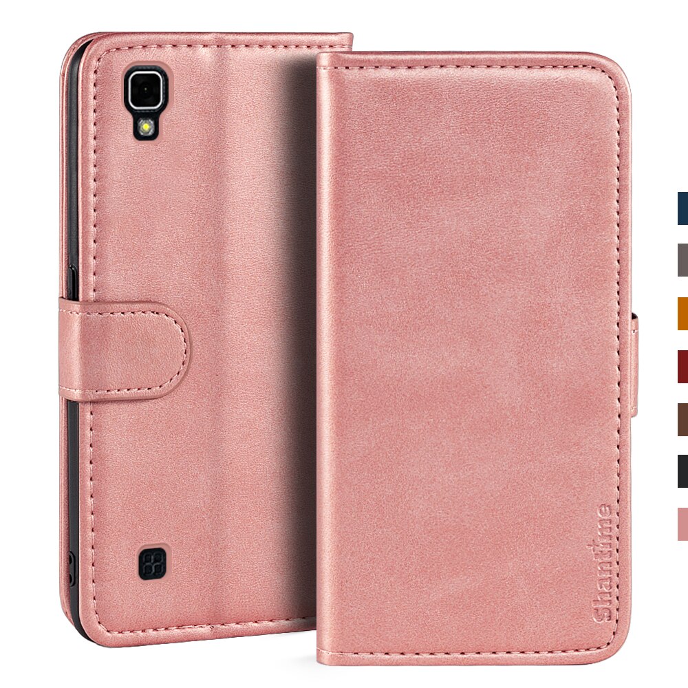 Case For LG X Power Case Magnetic Wallet Leather Cover For LG X Power Stand Coque Phone Cases: Rose gold