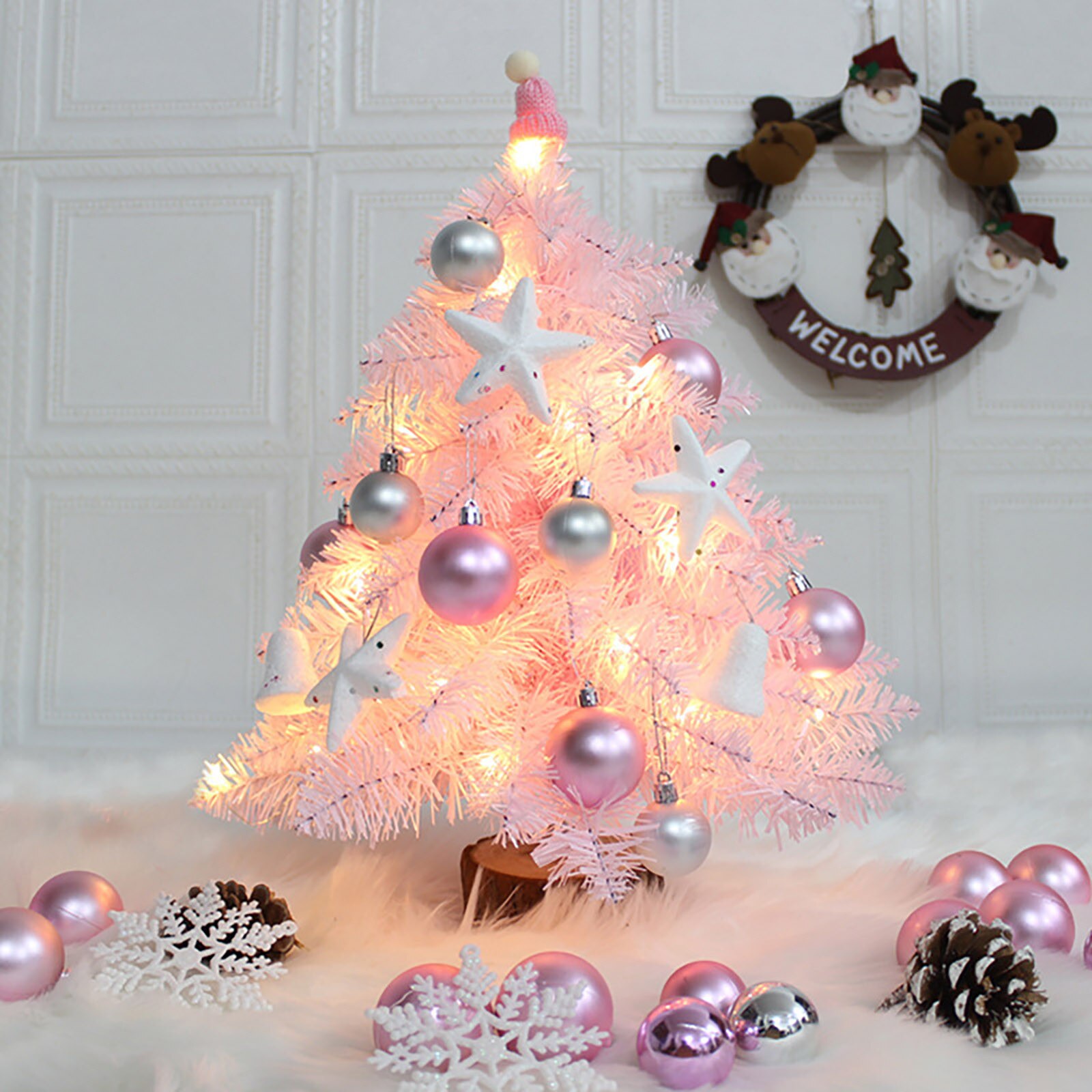 Petit paquet de noël Mini décoration de bureau avec 12 pièces boule de noël décoration de noël décoration Natale par La Casa