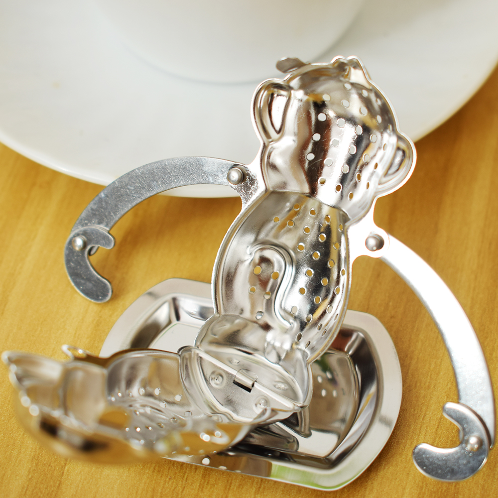 1PC Stainless Steel Monkey Shape Tea Leaf Infuser Lovely Tea Strainer Filter
