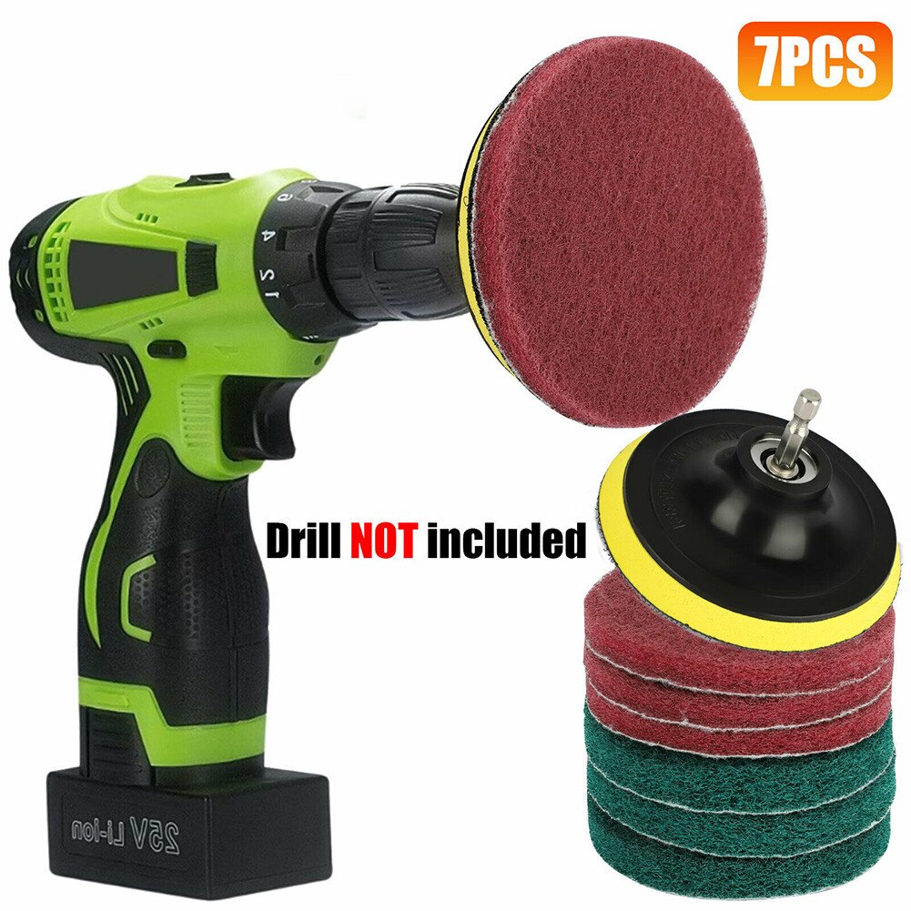 7Pcs Power Scrubber Brush Set For Bathroom Drill Scrubber Brush Scrub Tub Clean For Cleaning Cordless Drill Attachment Kit