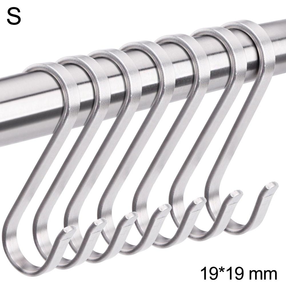 10Pcs Rvs S Haken Hanger Bajonet Anti Dikke S-Vorm Haak Keuken Opknoping Opslag Houders gadget Opslag: Default Title