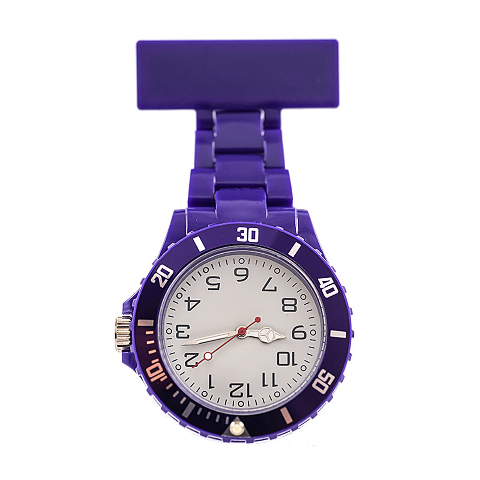 Broche colgante de cuarzo para enfermera, esfera redonda luminosa, reloj de bolsillo, , novedad: Púrpura