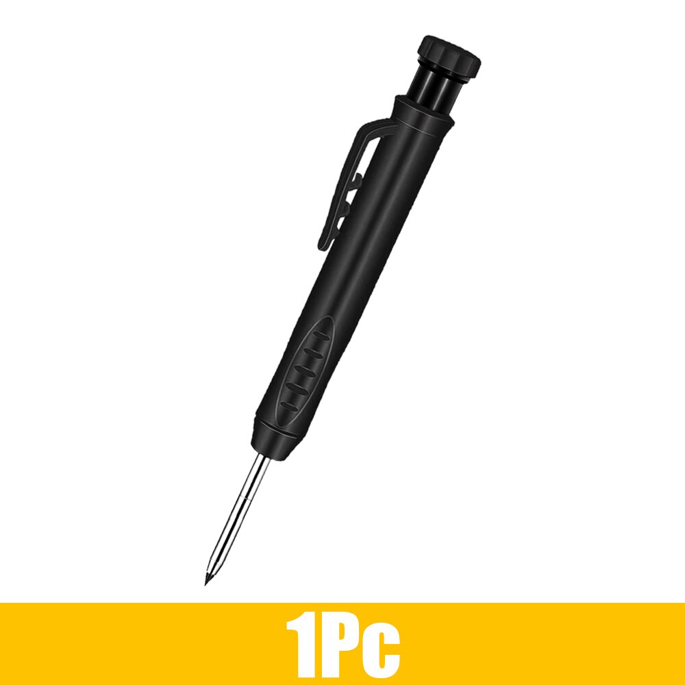 Solidny stolarz ołówek robić obróbki drewna znakowanie narzędzia robić prac budowlanych rysowanie Scriber z wbudowaną ostrzałką: czarny Pen