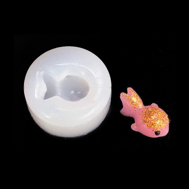 DIY śliczne Mini kolczyki wisiorek niedźwiedź dinozaur Goldfish Shell forma silikonowa do żywicy: 3